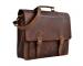 Men Crazy Horse Leather Original Briefcase Laptop Messenger Shoulder Bag
